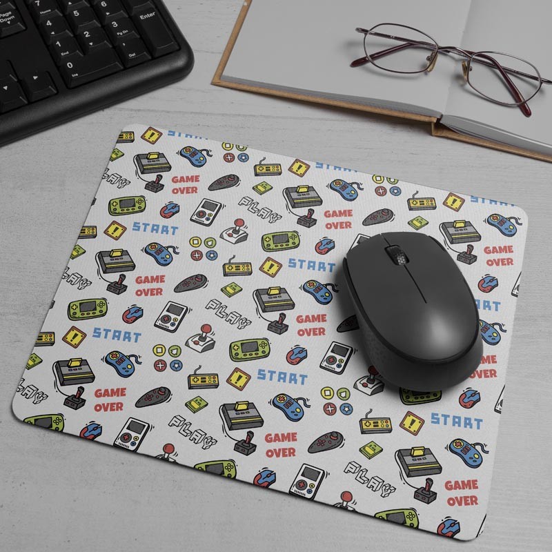Alfombrilla raton Retro Game Over iconos