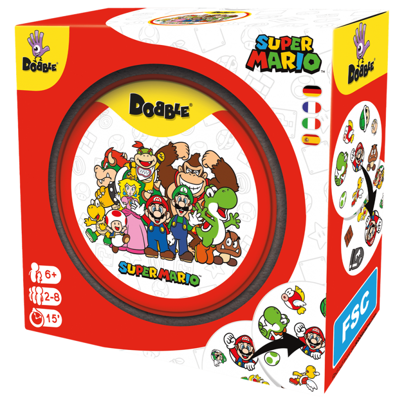 Dobble Super Mario Juego de Mesa de Observación y Velocidad para Toda la Familia