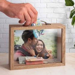 Hucha Portafotos Personalizada de Madera