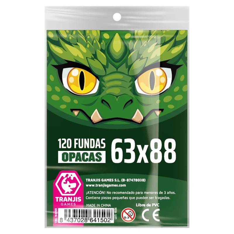 Fundas opacas Dragón Verde 63x88 para cartas TCG