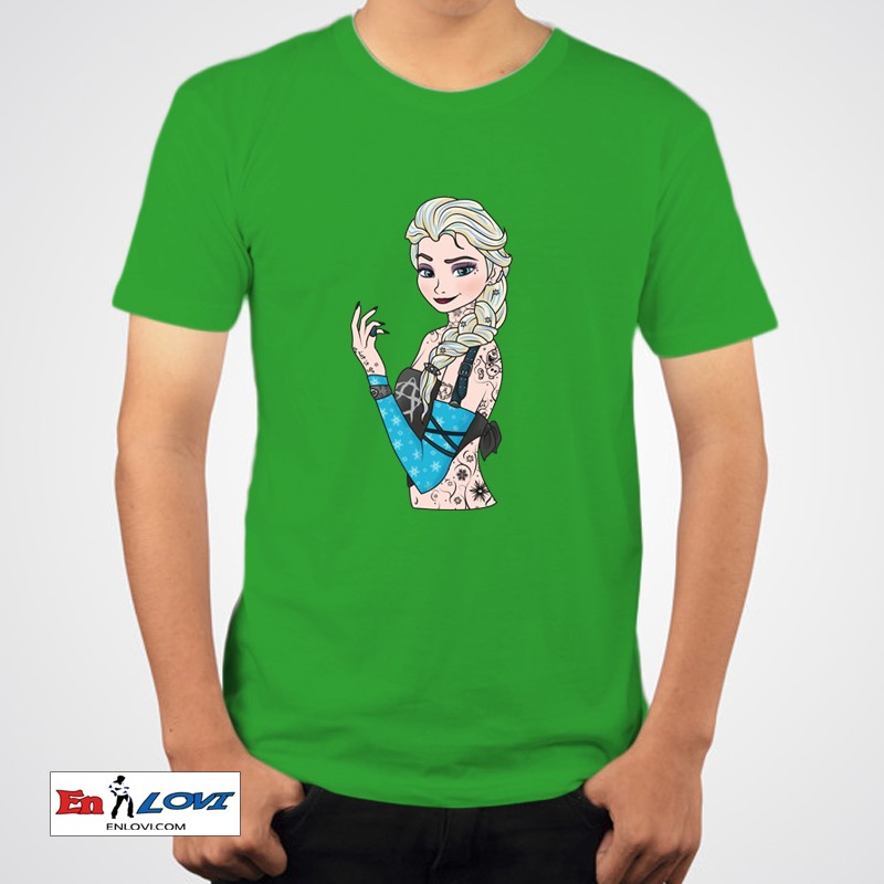 Camiseta Elsa Punk para niños color verde