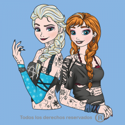 Camiseta Punk Elsa and Anna