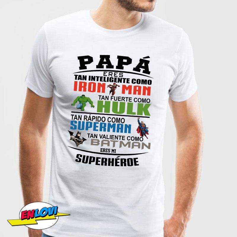 Camiseta papá eres superhéroe